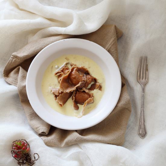 Truffle pasta with foie gras sauce - Recipe photo by Mi Gran Diversion