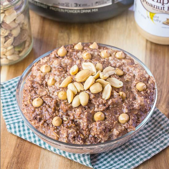 Chocolate Protein Packed Oatmeal - Recipe photo by thebigmansworld