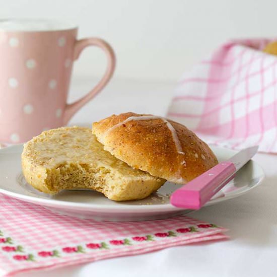 Carrot Hot Cross Buns - Recipe photo by bowsessed
