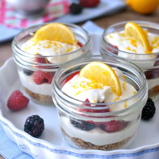 Lemon Berry Cheesecake Parfaits - Recipe photo by lemontreedwelling