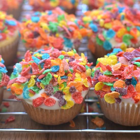 Fruity Pebbles Muffins - Recipe photo by lemontreedwelling