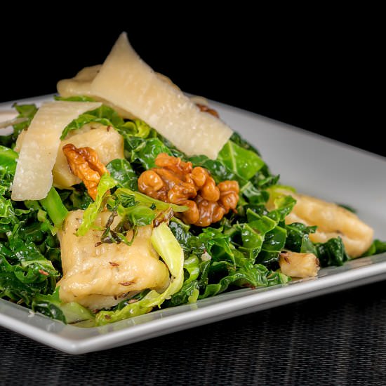 Gnocchi, Cabbage and Walnuts - Recipe photo by Brian Jones