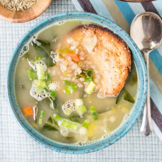 Hearty Vegetable + Brown Rice Soup - Recipe photo by Coreen Murphy