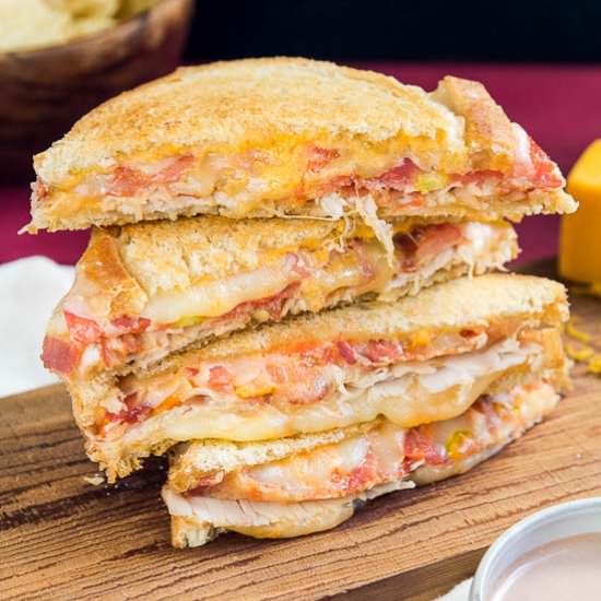 Wine & Turkey Club Grilled Cheese - Recipe photo by No Spoon Necessary