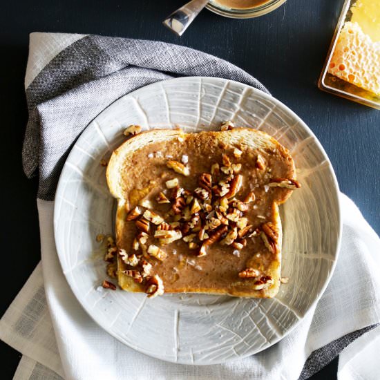 Roasted Pecan Butter & Honey Toast - Recipe photo by Kitchen Konfidence