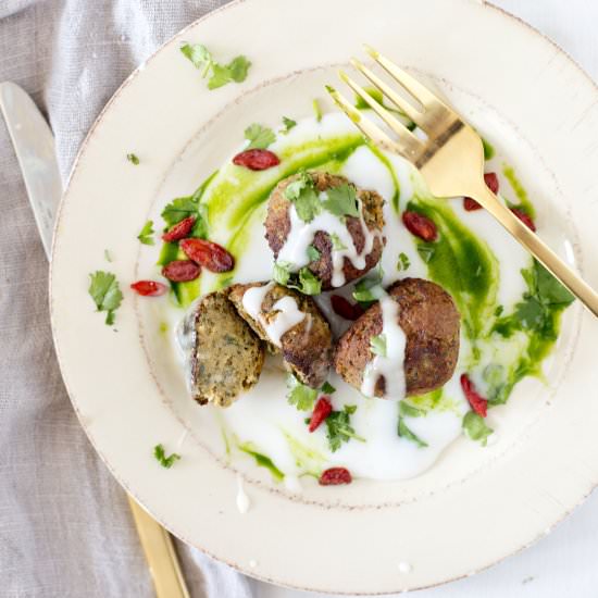 Sprouted Lentil Falafel (GF, V) - Recipe photo by OurFourForks