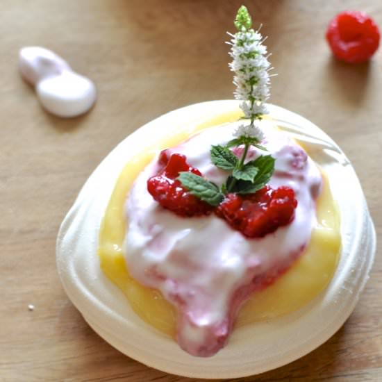 Raspberry lemon meringues - Recipe photo by Claire K Creations