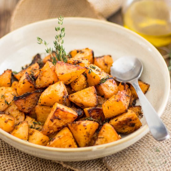Greek Style Oven Roasted Rutabaga - Recipe photo by The Healthy Foodie
