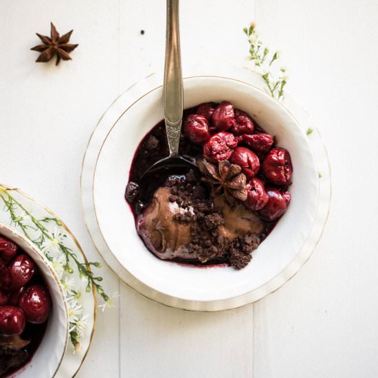 Dark Chocolate Cremeux Crumble - Recipe photo by butterandbrioche