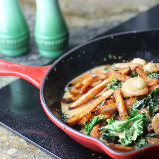 Shrimp, Kale, and Sweet Potato Fry - Recipe photo by asouthernmother