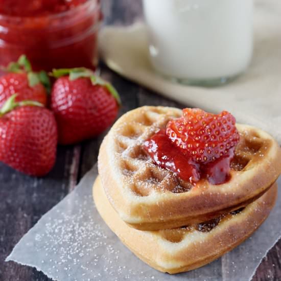 Vanilla Waffles & Strawberry Sauce - Recipe photo by NiftyMom