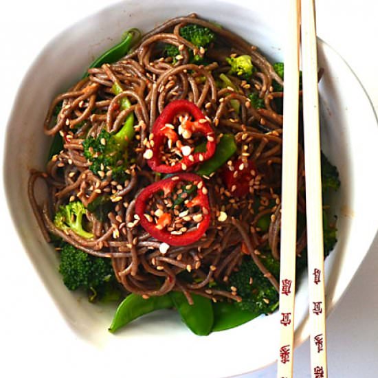Spicy Sesame Soba Bowl - Recipe photo by Sew French