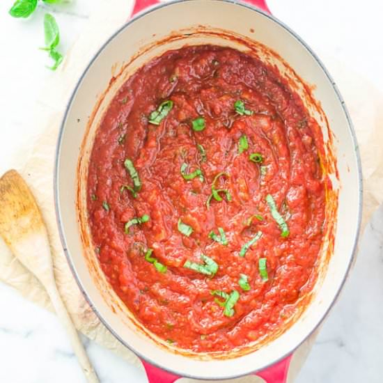 Easy Tomato Basil Marinara Sauce - Recipe photo by flavorthemoments