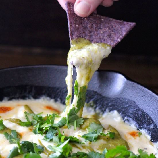 Roasted Poblano Queso Fundido - Recipe photo by wrightfamilytable