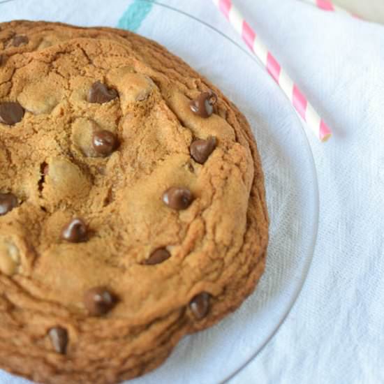 One Giant Chocolate Chip Cookie - Recipe photo by SprinkledWithJules