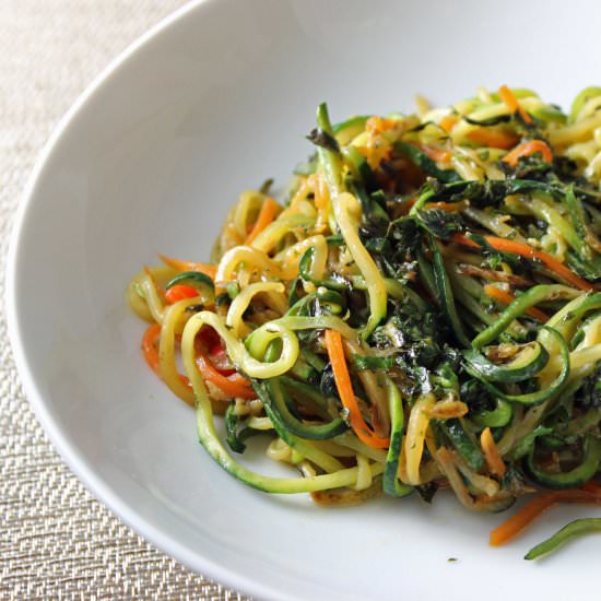 Thai Basil Pesto Zoodles - Recipe photo by Cooking Onions