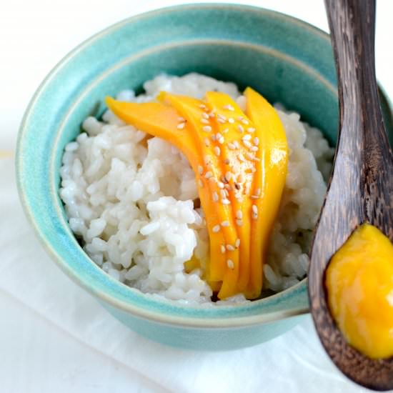 Coconut Rice Pudding with Mango - Recipe photo by vegancrossroads