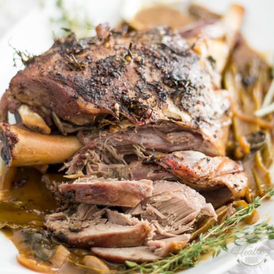 Simple Braised Leg of Lamb - Recipe photo by The Healthy Foodie