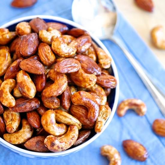 Maple Tamari Almonds and Cashews - Recipe photo by FountainAvenueKitchen