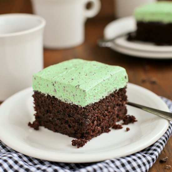 Chocolate Cake with Fluffy Mint Buttercream - Recipe photo by afarmgirlsdabbles
