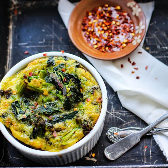 Baked Eggs with a Green Twist - Recipe photo by umamikitchen