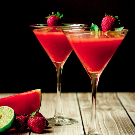 Strawberry Watermelon Martini - Recipe photo by Cooks With Cocktails