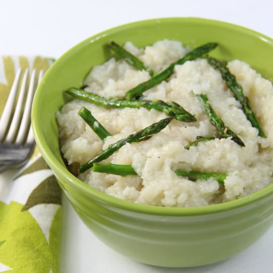 Crockpot Asparagus Risotto - Recipe photo by Made with Happy