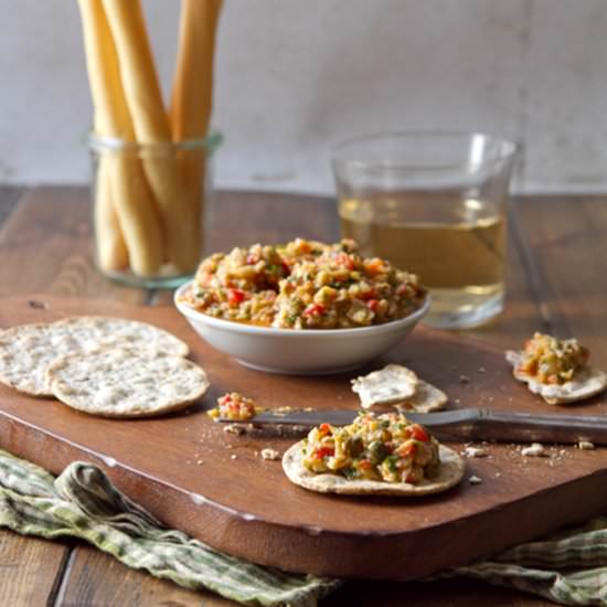 Roasted Red Bell Pepper Tapenade - Recipe photo by a communal table