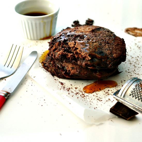 Triple Chocolate Pancakes - Recipe photo by mysecondbreakfast