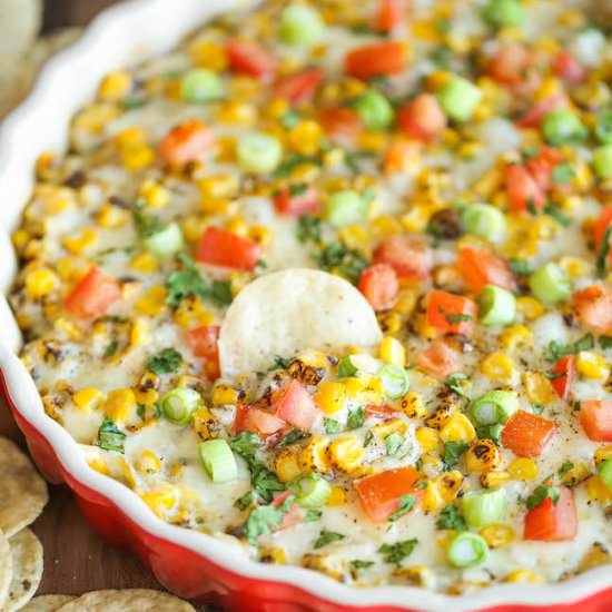 Hot Cheesy Corn Dip - Recipe photo by damndelicious