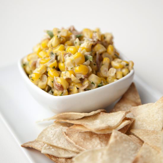 Mexican Sweet Corn Dip with Chips - Recipe photo by urbancookery
