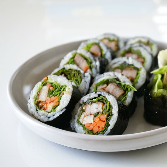 Pork Belly Ssam Kimbap - Recipe photo by misshangrypants