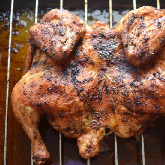 Butterflied Harissa Chicken - Recipe photo by Oya Come Chop