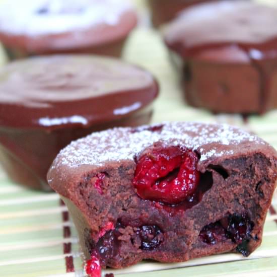 Berry Cherry Brownie Muffins - Recipe photo by Easy Peasy Creative Ideas