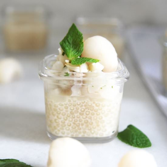 Ginger Tapioca puddings with lychee - Recipe photo by littlebigh