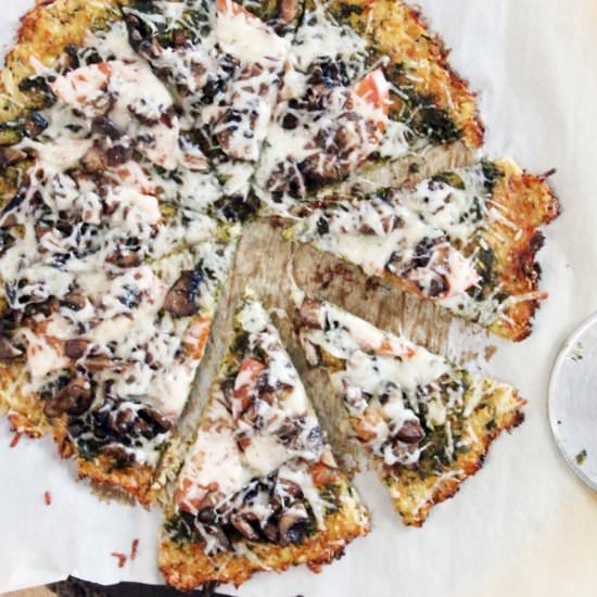 Cauliflower Pizza Crust - Recipe photo by practiganic
