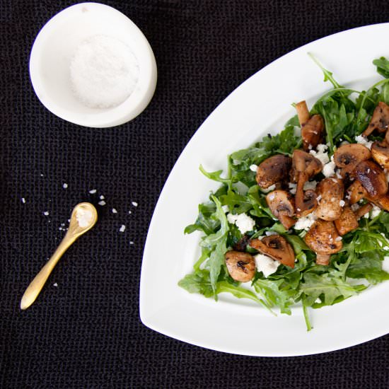 Warm Mushroom and Goat Cheese Salad - Recipe photo by libbyroach