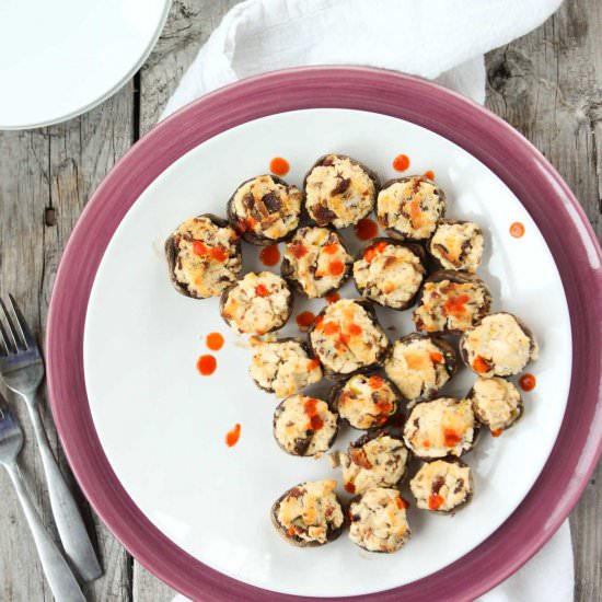 Sriracha & Bacon Stuffed Mushrooms - Recipe photo by simple roots