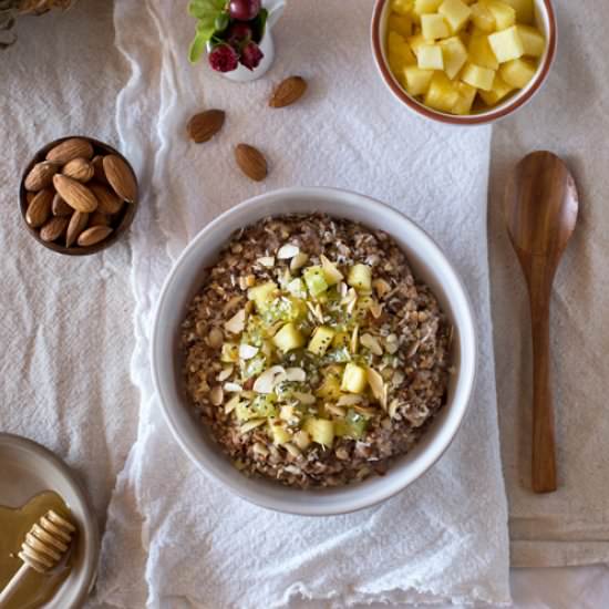 Almond-Kasha Porridge w/ Ginger - Recipe photo by foolproofliving.com
