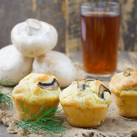 Appetizer Muffins with Champignons - Recipe photo by Briose de Acasa