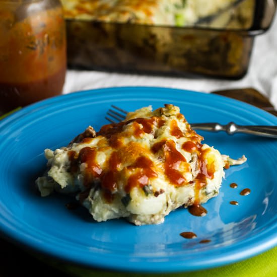 Pulled Pork Potato Casserole - Recipe photo by Chattavore