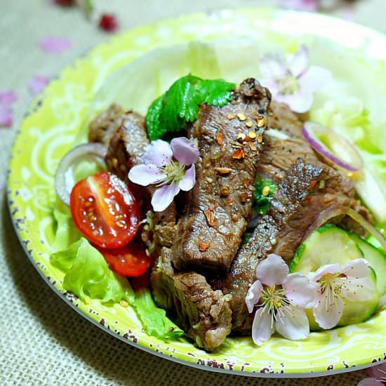 Thai Beef Salad - Recipe photo by Fiesta Friday