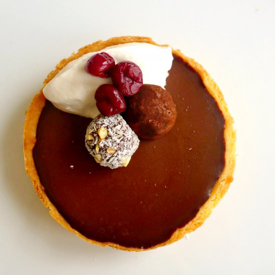 Sour Cherry and Chocolate Tart - Recipe photo by Ivyka