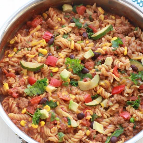 Skillet Taco Pasta with Vegetables - Recipe photo by LifemadeSweeter