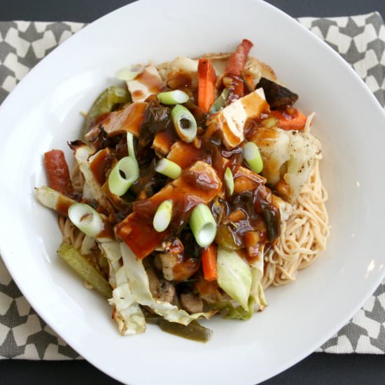 Vegan & GF Kung Pao Veggies & Tofu - Recipe photo by fittingintovegan