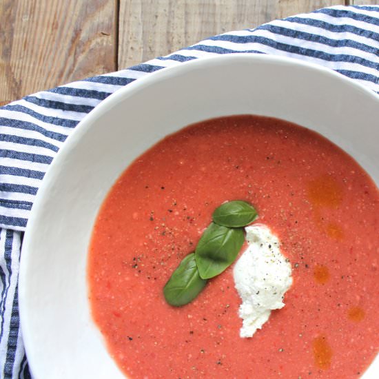 Strawberry and Tomato Gazpacho - Recipe photo by chasetheflavors