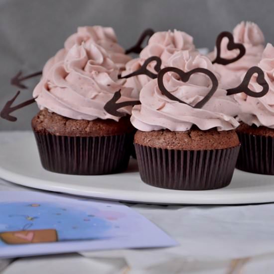 Chocolate Muffins with Raspberry - Recipe photo by Nutka Slodyczy