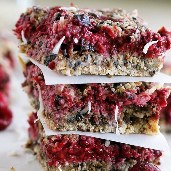 Raspberry Fig Bars - Recipe photo by DorasDailyDish