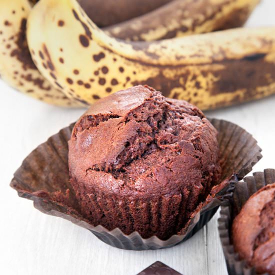 Banana and Dark Chocolate Muffins - Recipe photo by amummytoo
