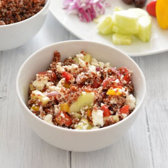 Quinoa Greek Salad for One - Recipe photo by Nourishedsimply